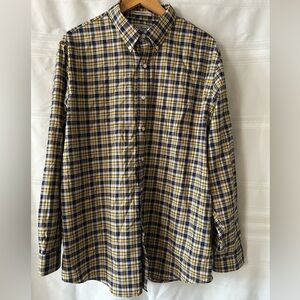 L.L. Bean Men's Casual Plaid Shirt - Yellow and Blue